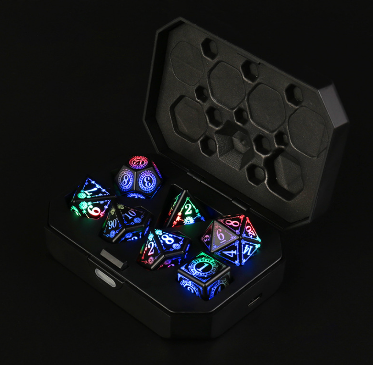 Kirend Arcane Glow — Rechargeable LED D&D Dice Set
