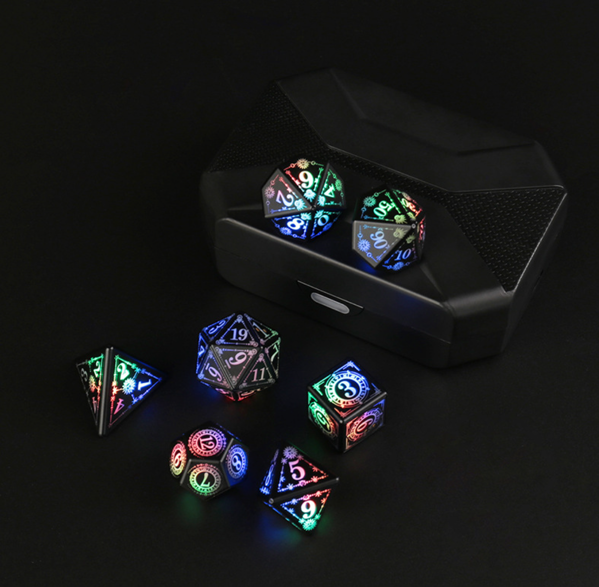 Kirend Arcane Glow — Rechargeable LED D&D Dice Set